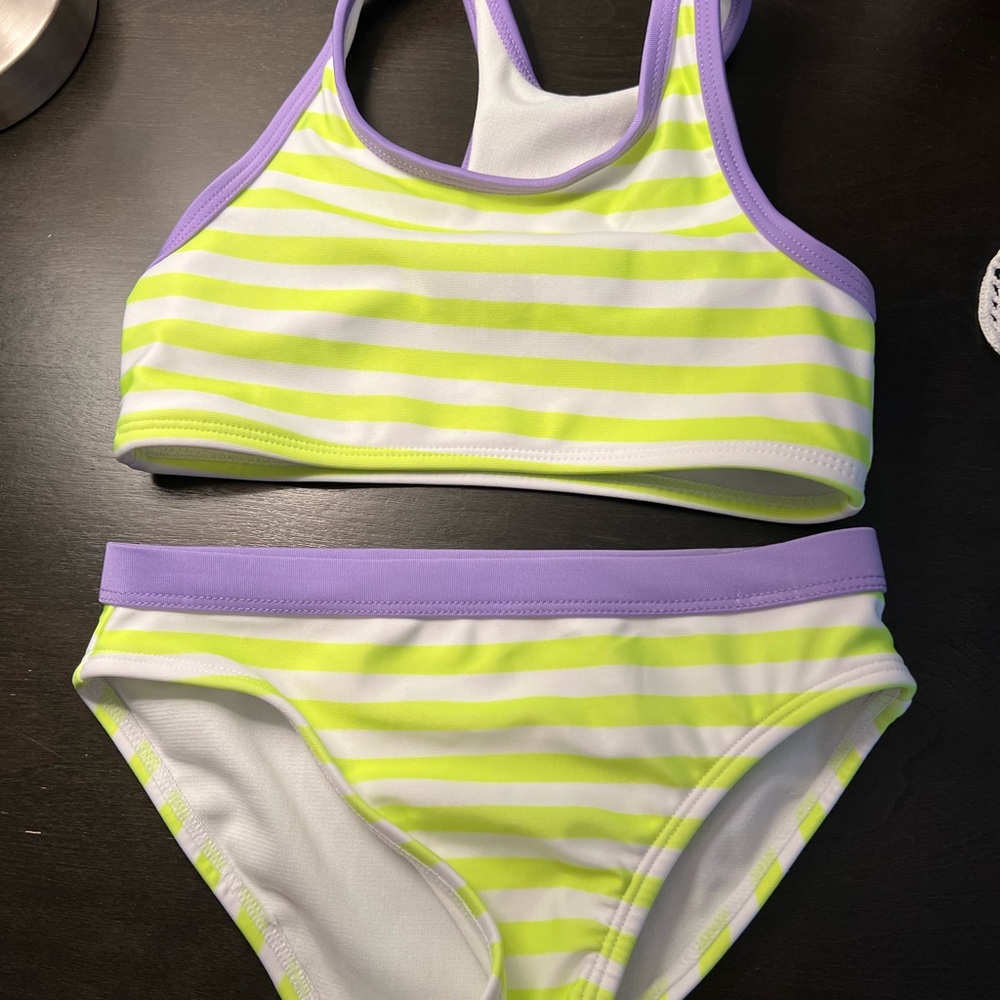 Wonder Nation Purple and Yellow Bikini Set Sporty Design